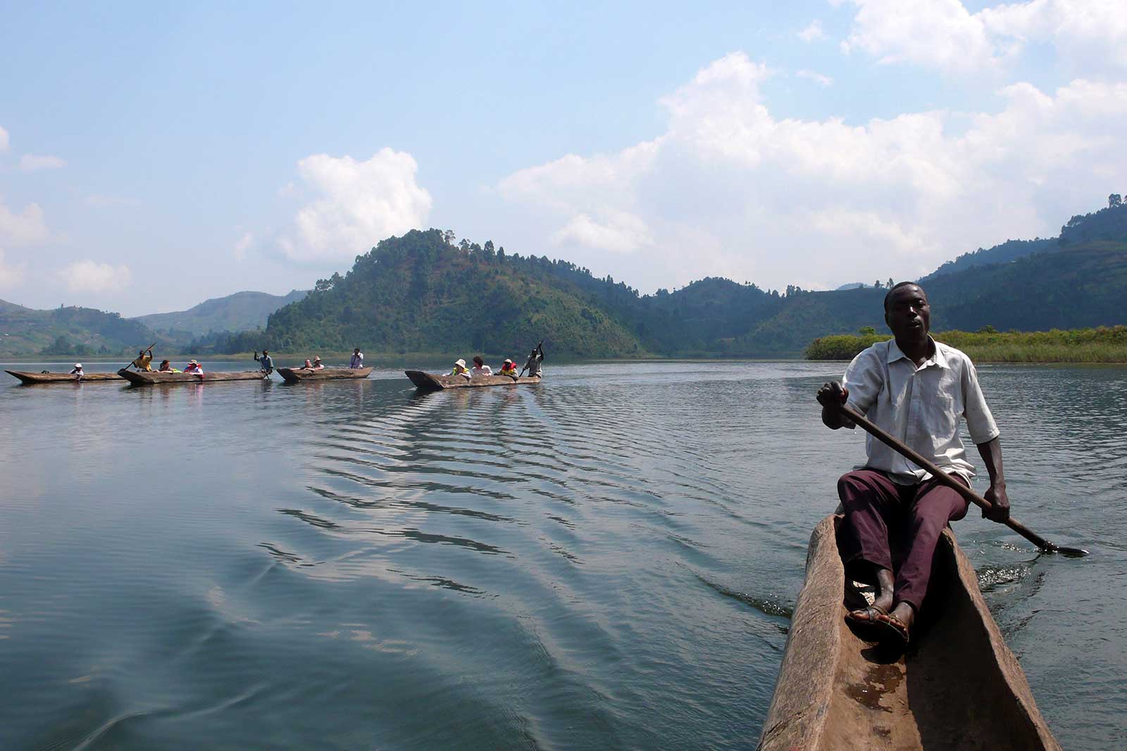 Canoe Excursion on Lake Mutanda near Bwindi Impenetrable NP