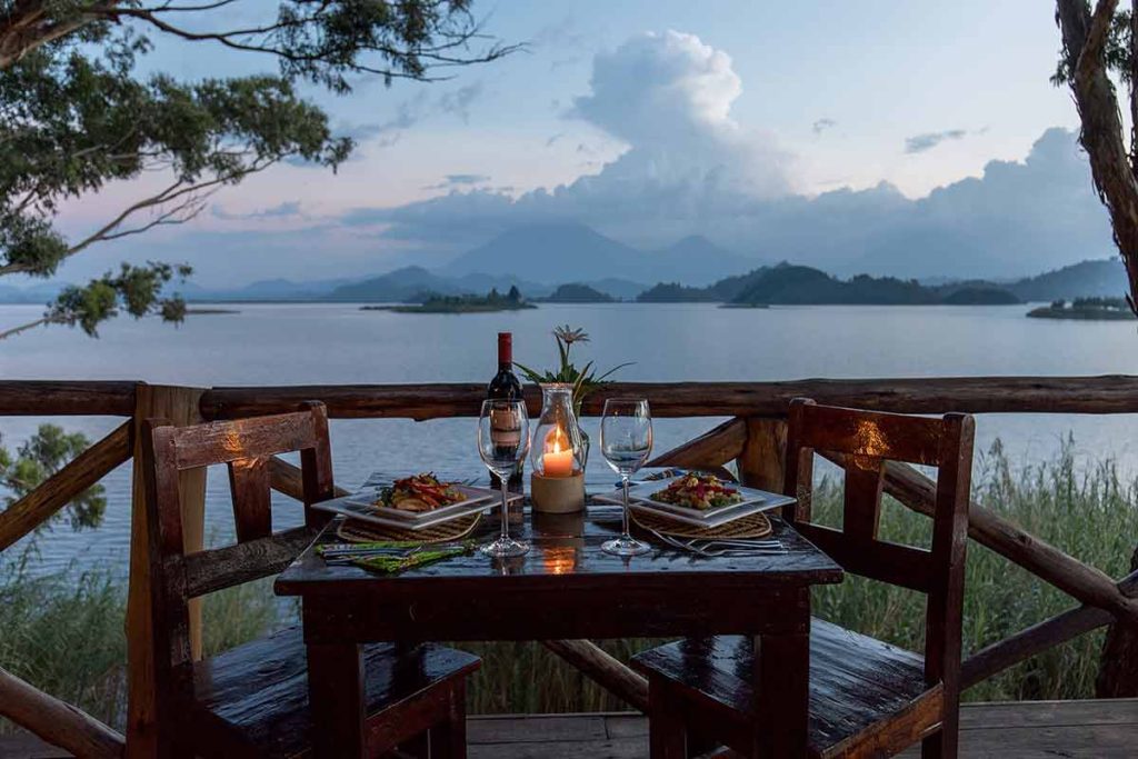 Mutanda lake resort accommodation in bwindi impnetrable national park for gorilla trekking