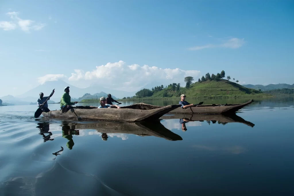 Canoeing adventures on lake mutanda - sustainable travel