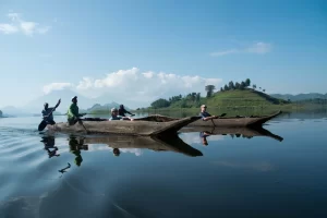 Canoeing adventures on lake mutanda - sustainable travel